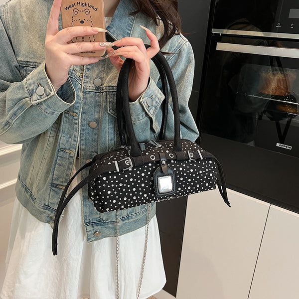 Casual Denim Rectangular Handbag, alternate product view