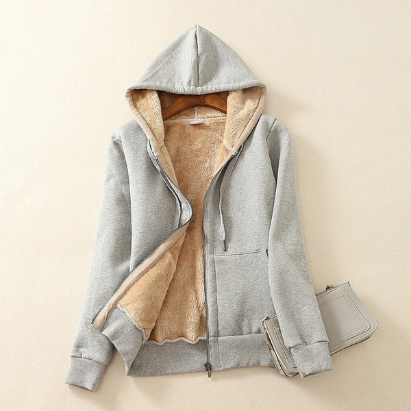 Women's Fleece Lined Thick Hooded Sweatshirt-Splashis, alternate view 2