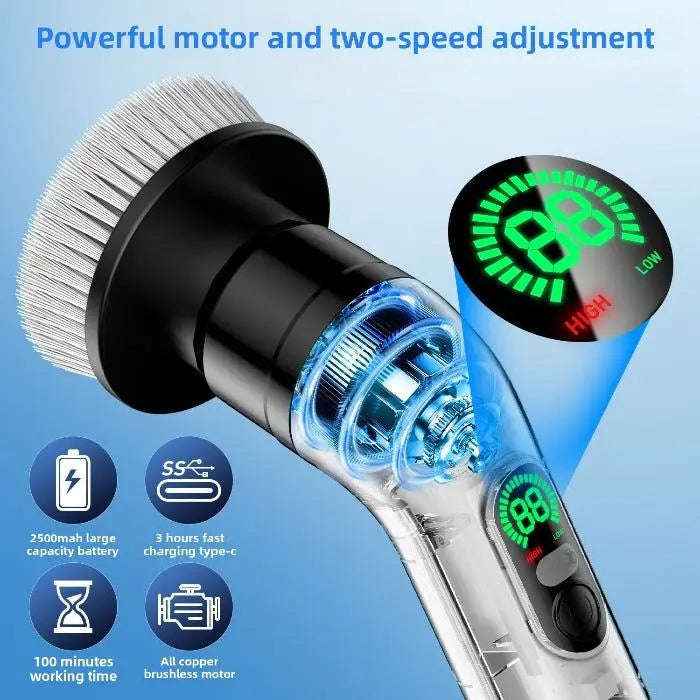 Cordless electric cleaning brush — primary view