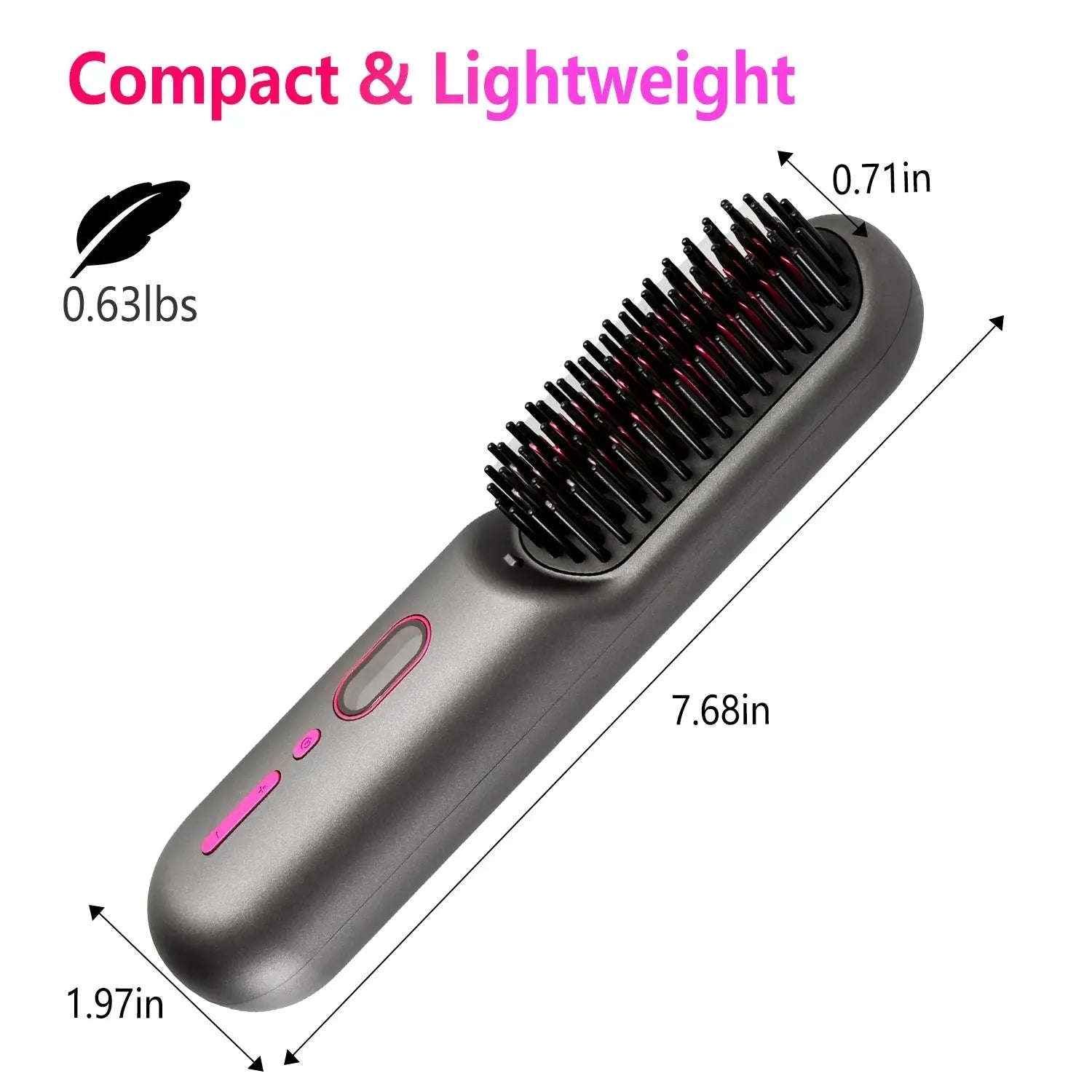 Cordless hair straightener brush — additional view 7