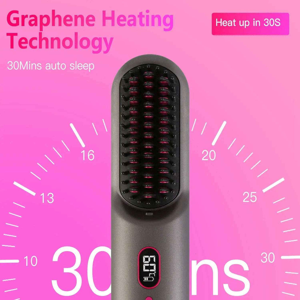 Cordless hair straightener brush — additional view 6