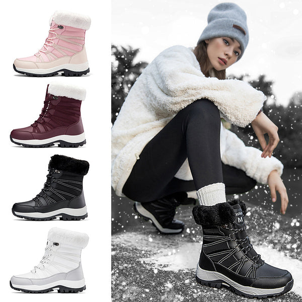 Fleece-lined winter boots side view