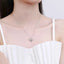 Cubic zirconia antler pendant necklace in silver-plated alloy — primary view