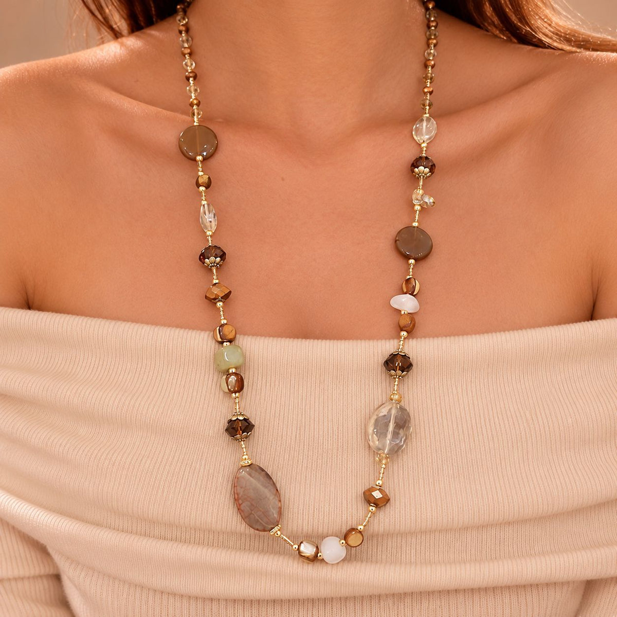 Bohemian Beaded Long Necklace For Women product image