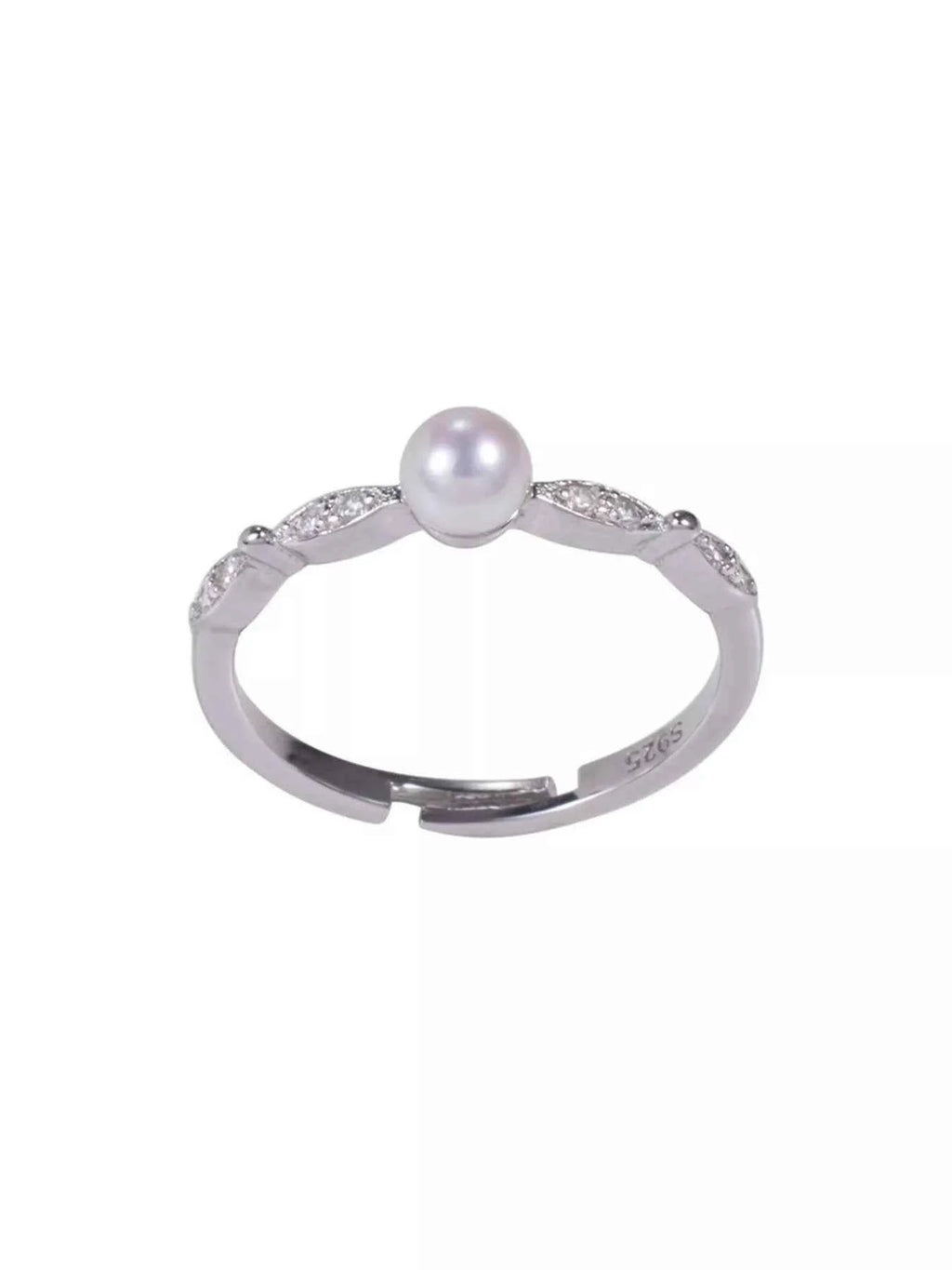 Pearl ring in silver-plated alloy — additional view 5