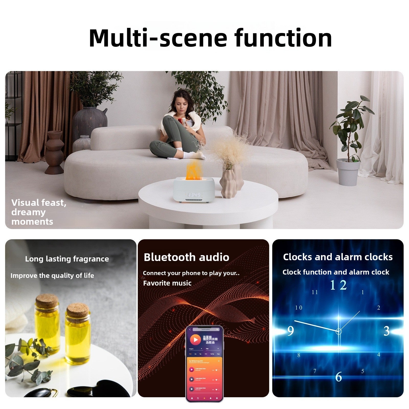 Flame effect aromatherapy machine with humidifier view 3