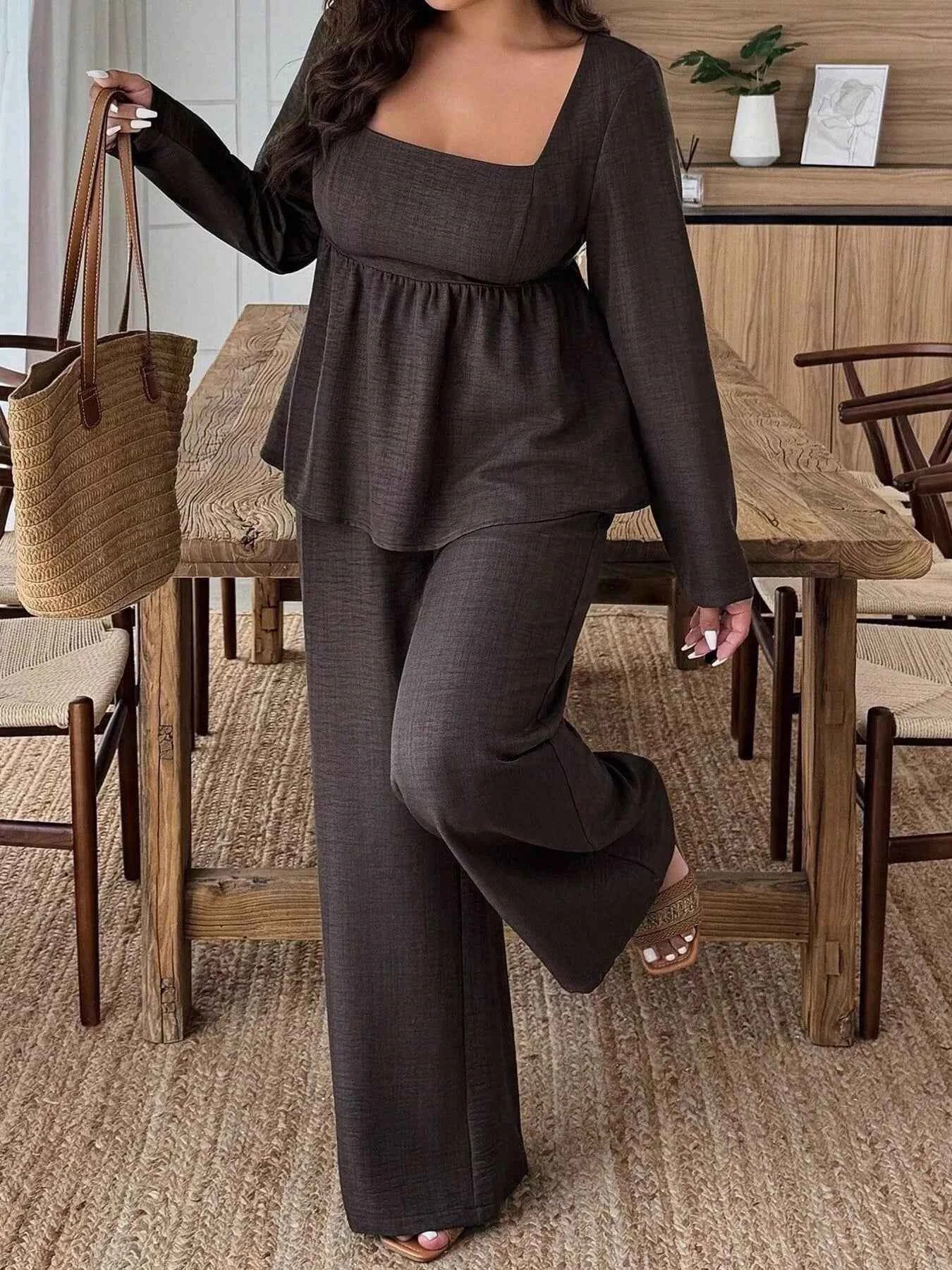 Plus Size Long Sleeve Two-Piece Set Secondary image