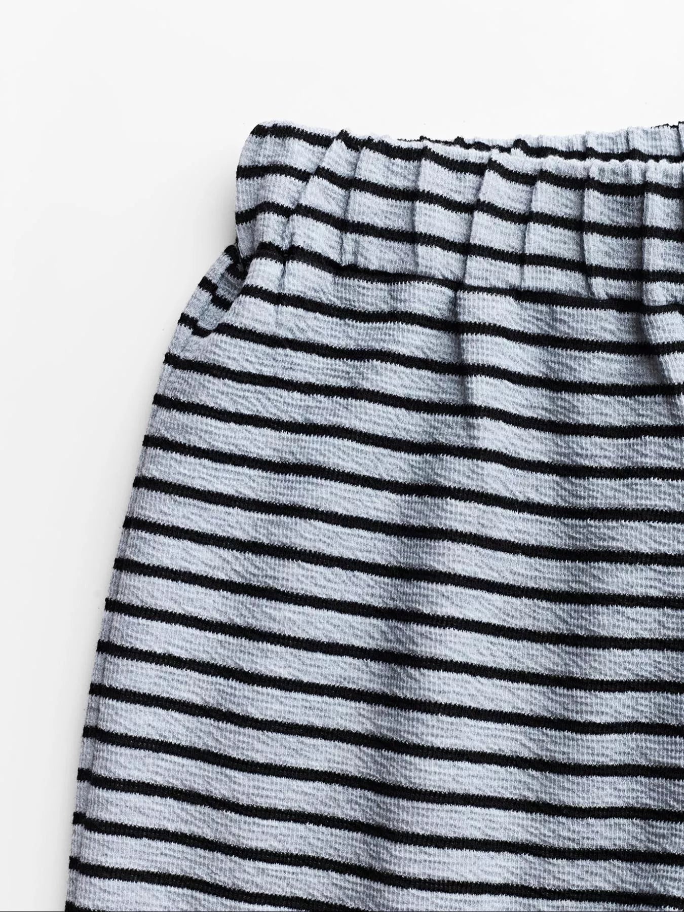 Striped Crop Top and Wide Leg Pants Set view 13