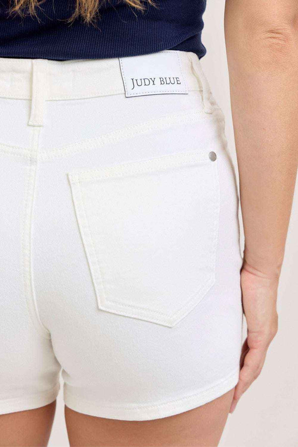 Plus size high-waisted slim shorts — additional view 5