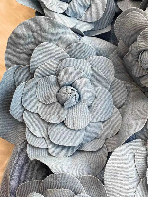 Floral applique denim dress — additional view 6