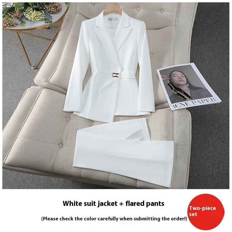 Double-Breasted Slim Fit Women's Suit Set – Blazer & Trouser Office Wear, product view 8