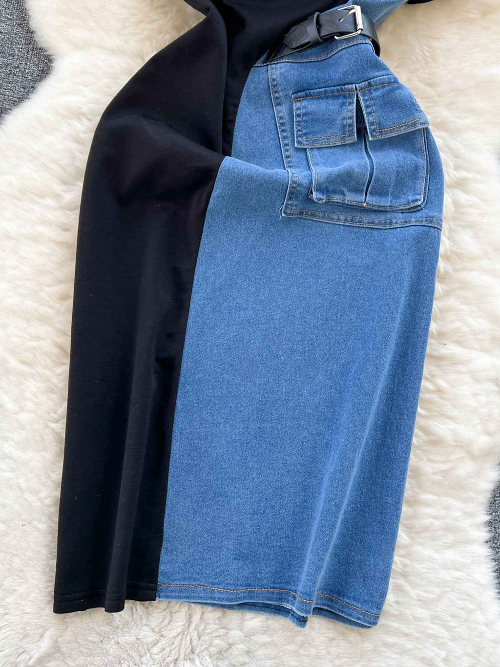 Plus size denim midi dress — additional view 3