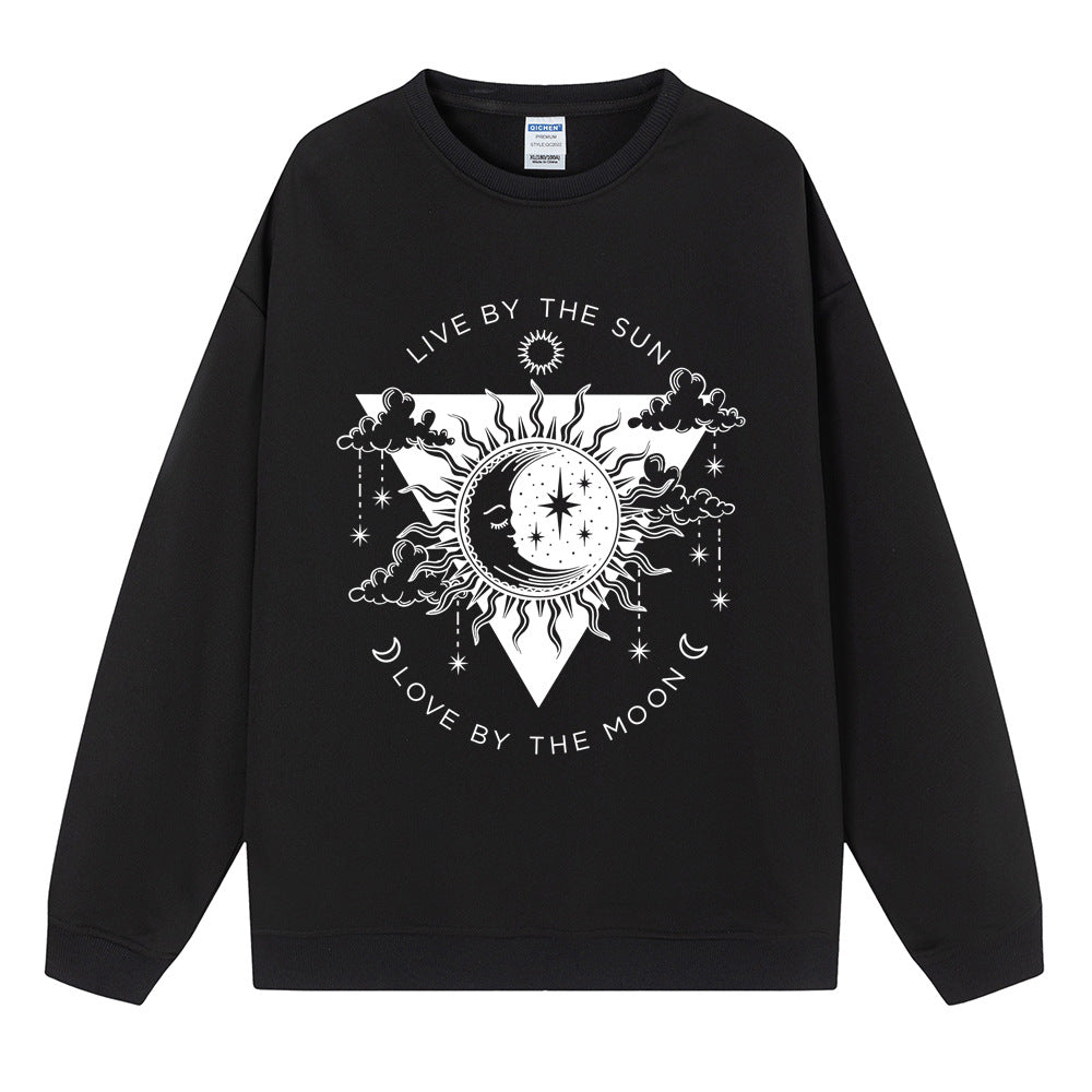 Black cartoon graphic print sweatshirt for women