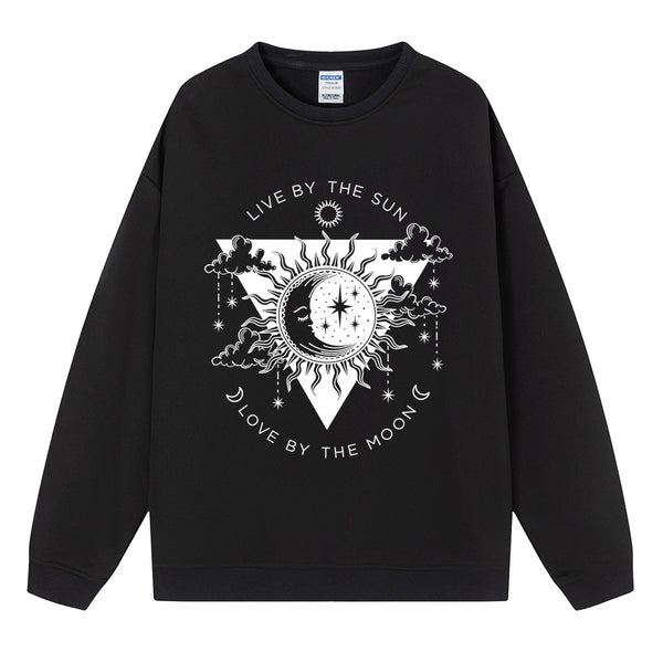 Black cartoon graphic print sweatshirt for women