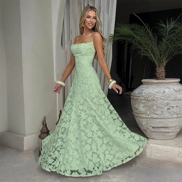Lace Backless Evening Dress