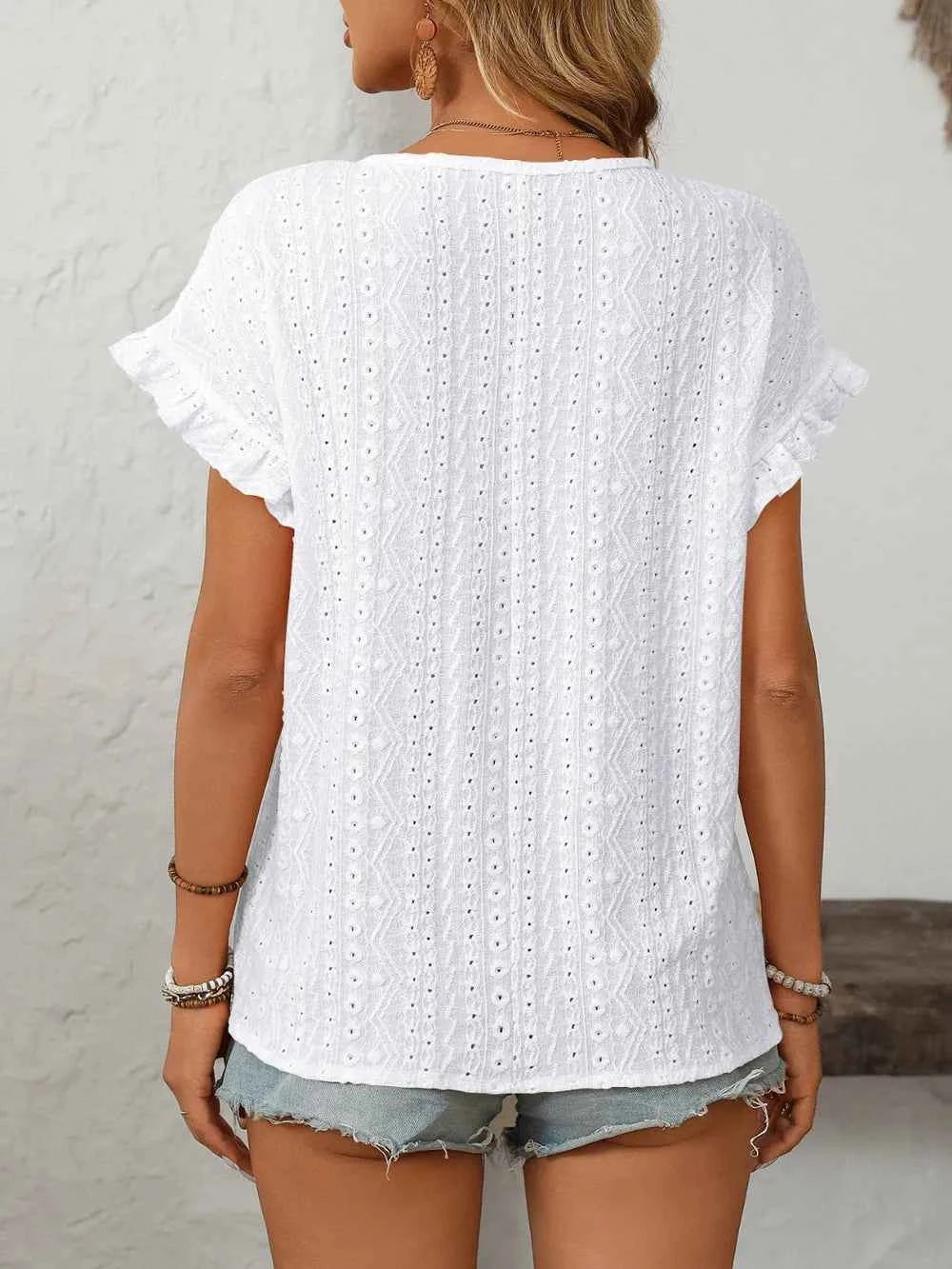 Eyelet short sleeve top — additional view 9