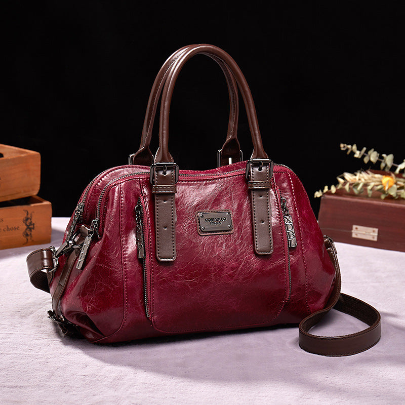 Women's PU Leather Crossbody Bag – Splicing Shoulder Tote, product view 11
