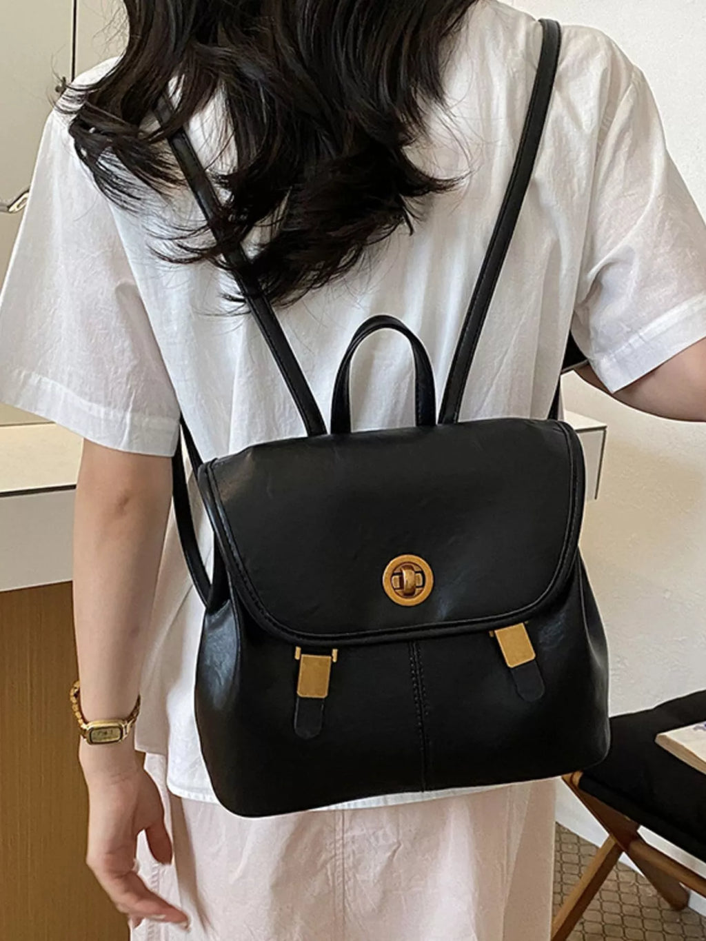 Small PU Leather Backpack — product image 3