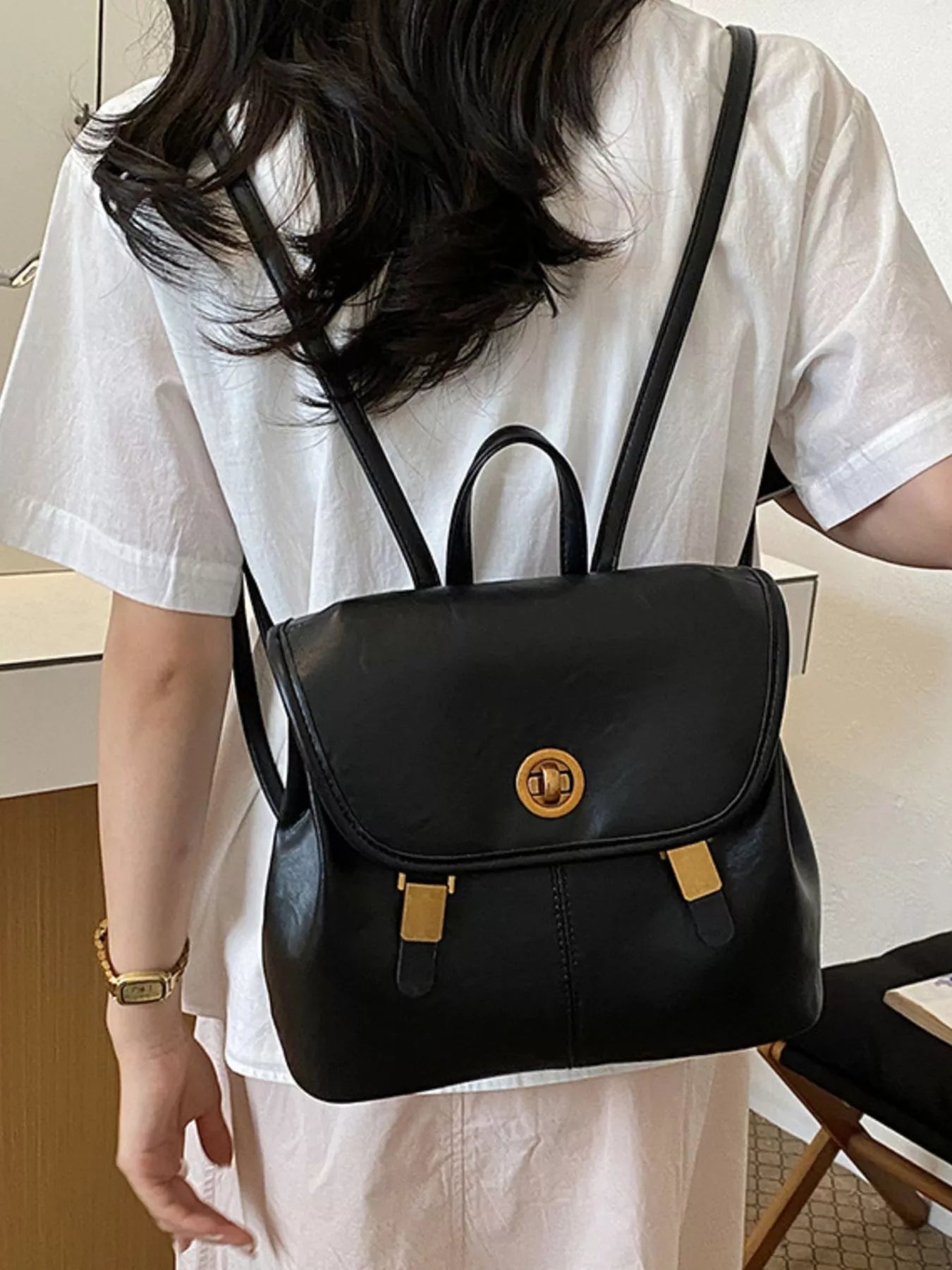 Small PU Leather Backpack — product image 3