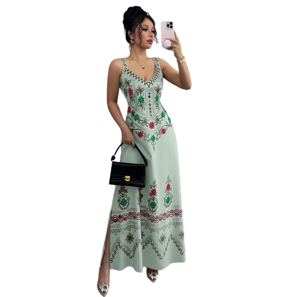 Floral Print Slip Midi Dress for Women, angled product view