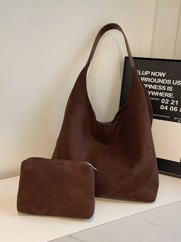 Solid color suede tote bag — additional view 8