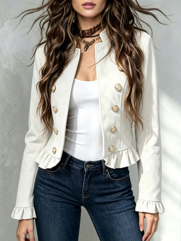 Lace-trim button-front jacket for women, image 10