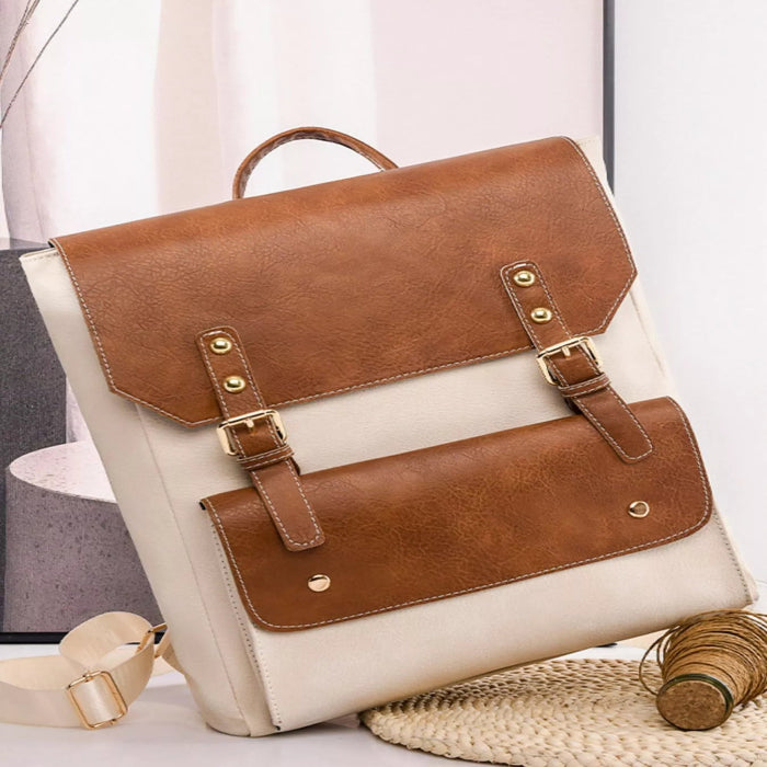 Two tone buckle backpack — primary view