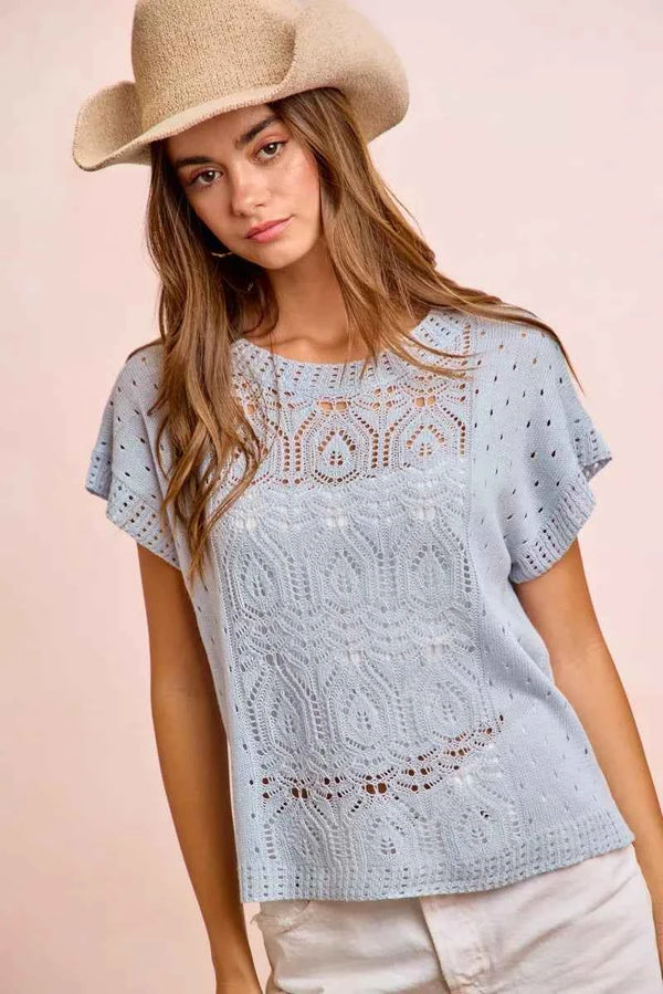Eyelet knit top — additional view 9
