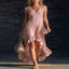 Full Size V-Neck Ruffle Hem High-Low Dress Plus Size — primary view