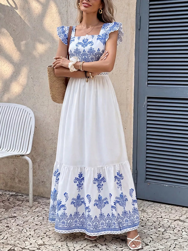 Printed Square Neck Maxi Dress — additional view 3
