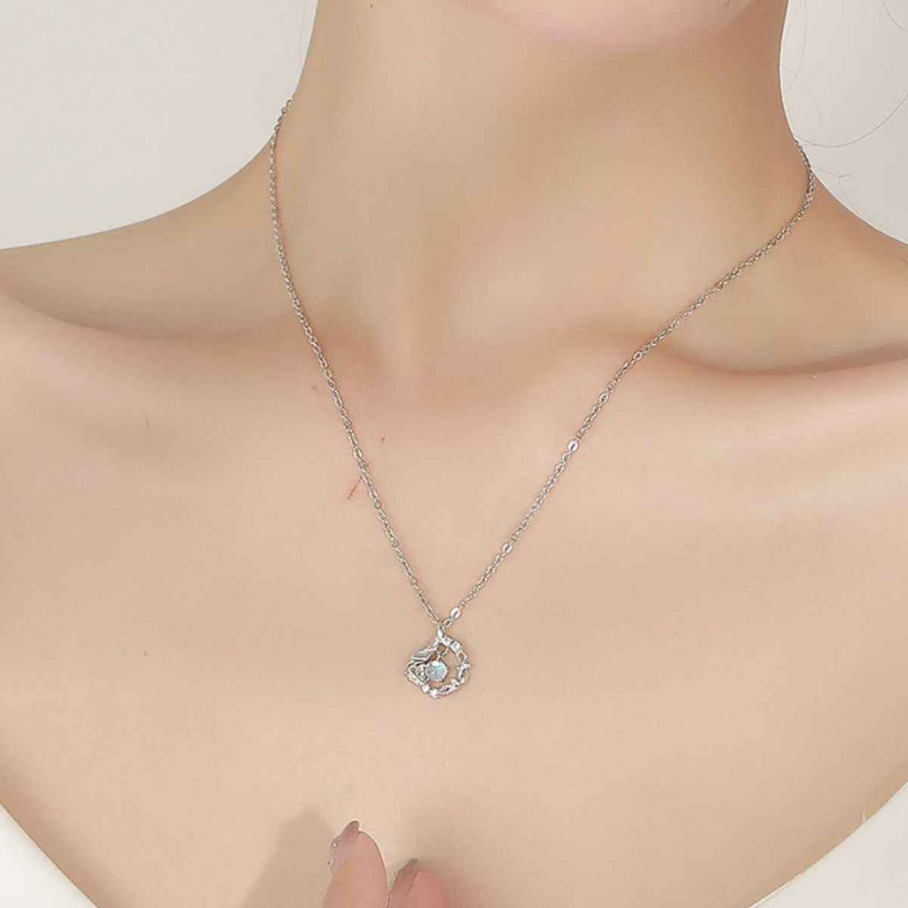 Pendant necklace in silver-plated alloy — additional view 2