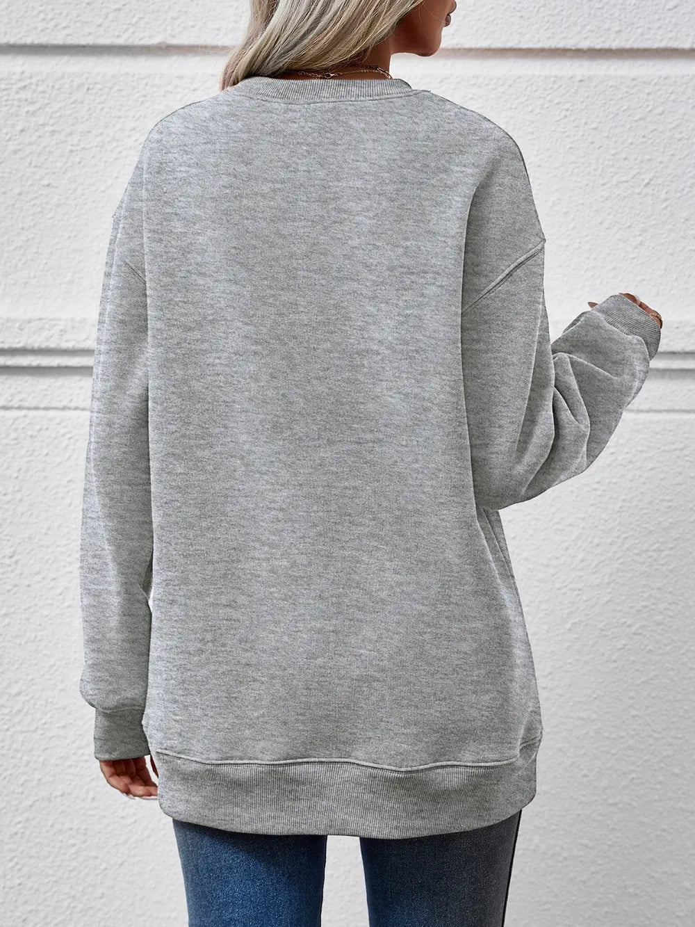 Letter Graphic Round Neck Sweatshirt view 18