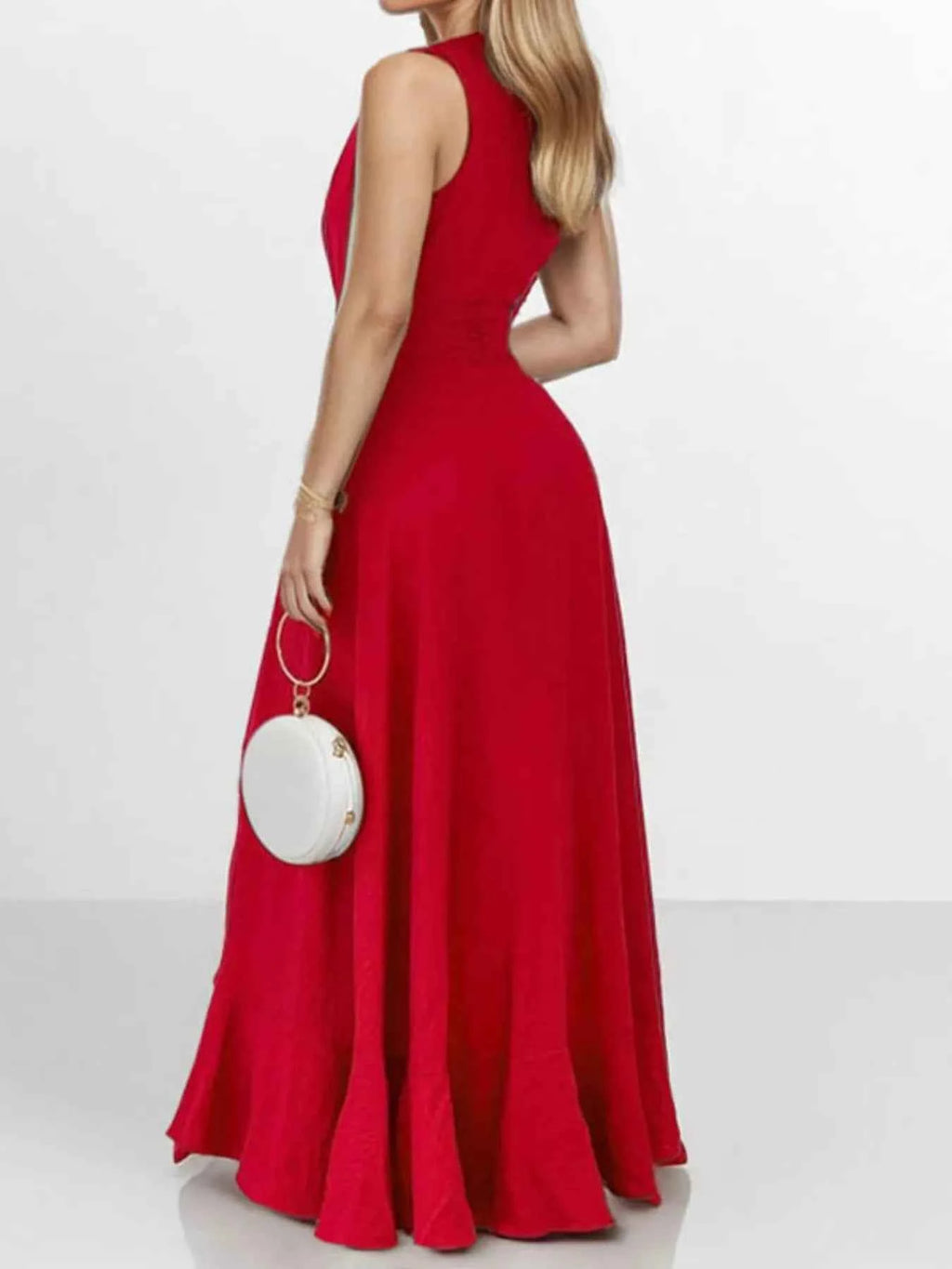 Plus size ruffled high-low maxi dress — additional view 2