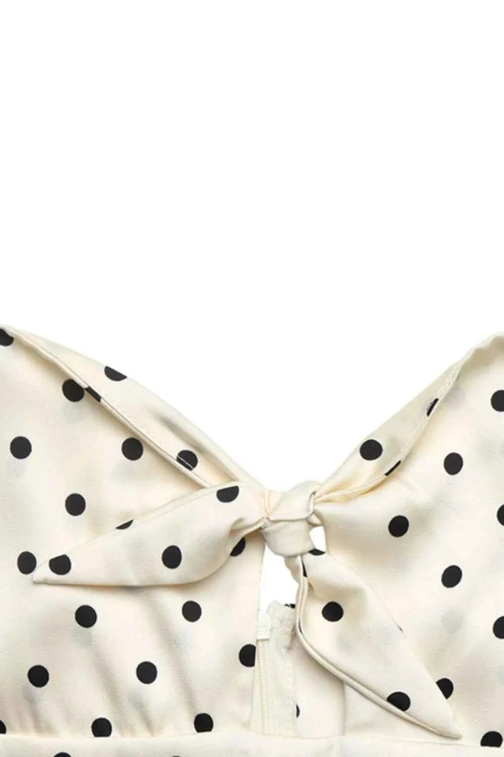 Polka dot tie-front cutout maxi dress — additional view 7