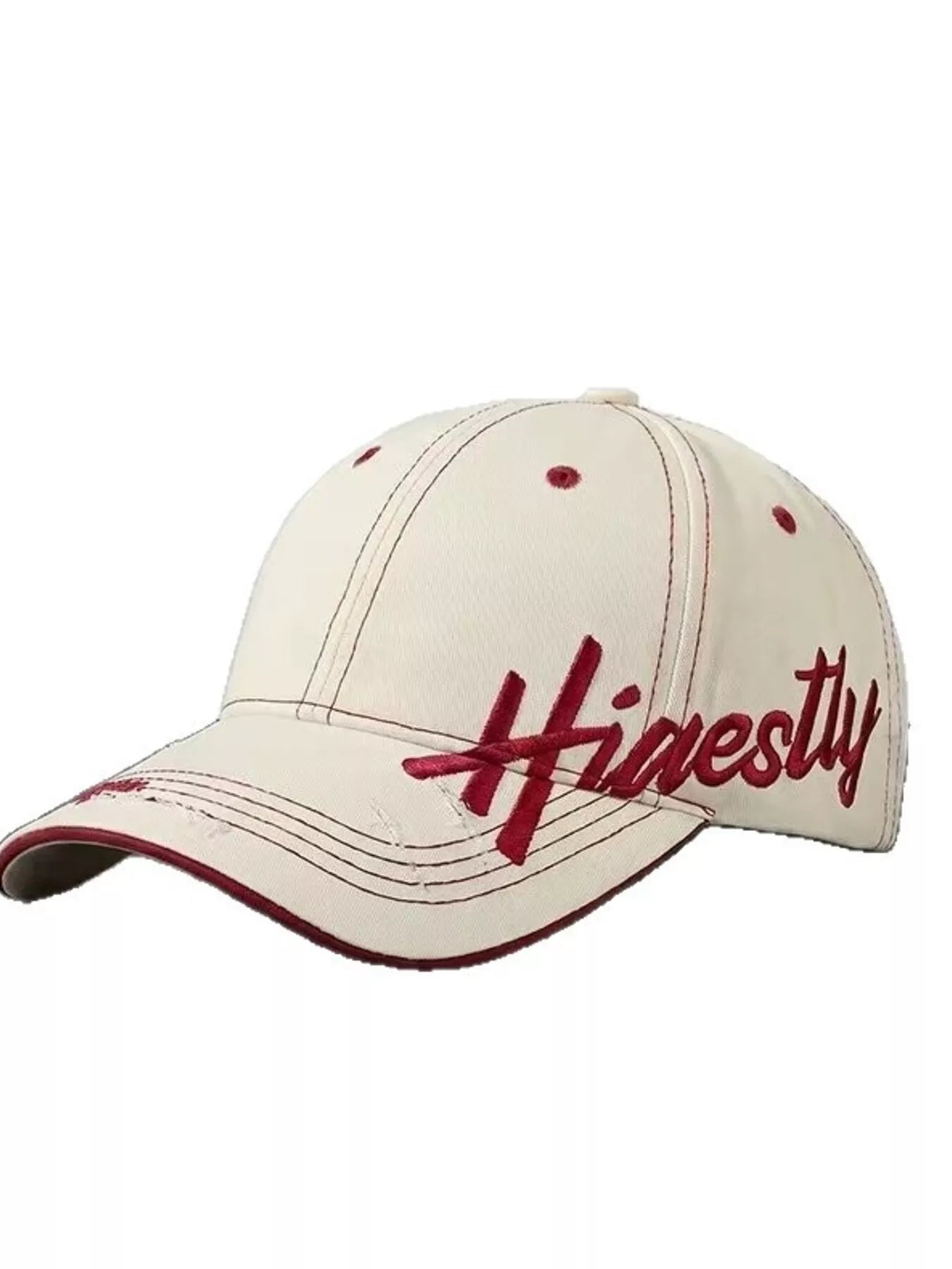 Embroidered baseball cap in off-white — additional view 4