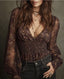 Deep V Smocked Puff-Sleeve Crop Blouse — product image