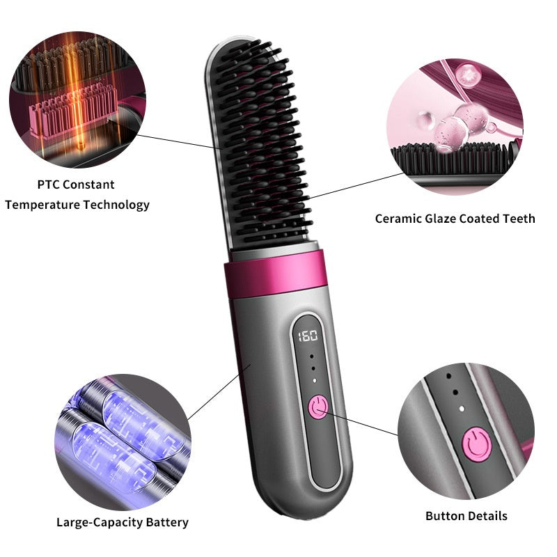 Cordless 2-in-1 Ionic Hair Straightener and Curler, product view 11