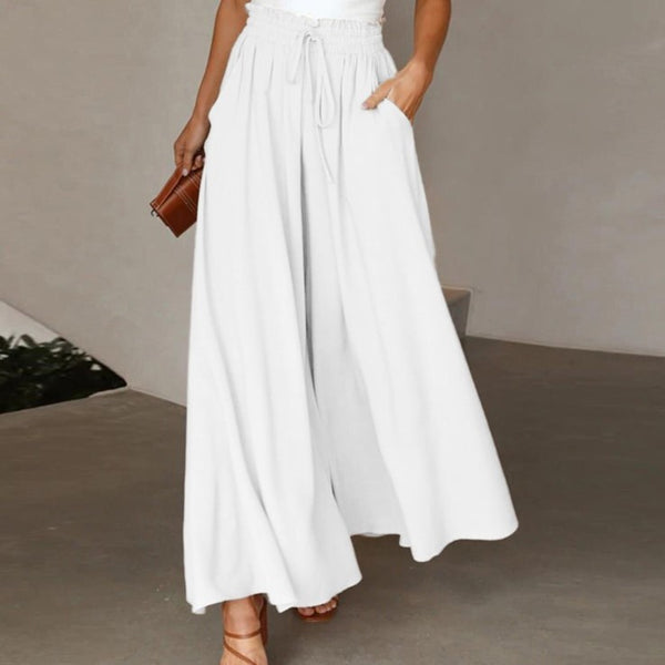 High-waisted wide-leg dress pants product image