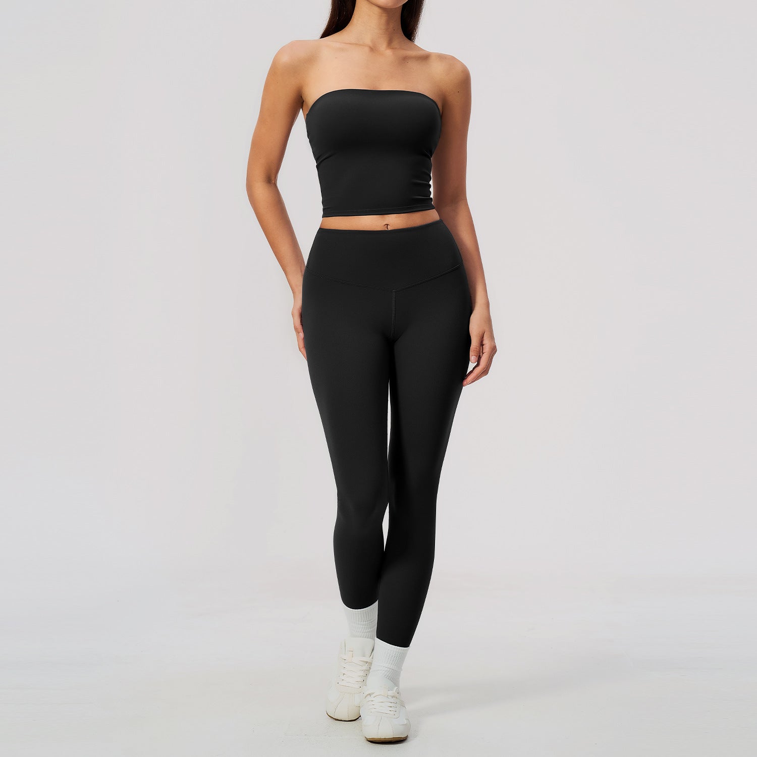 Women’s Strapless Activewear Set, shown in a clear product image