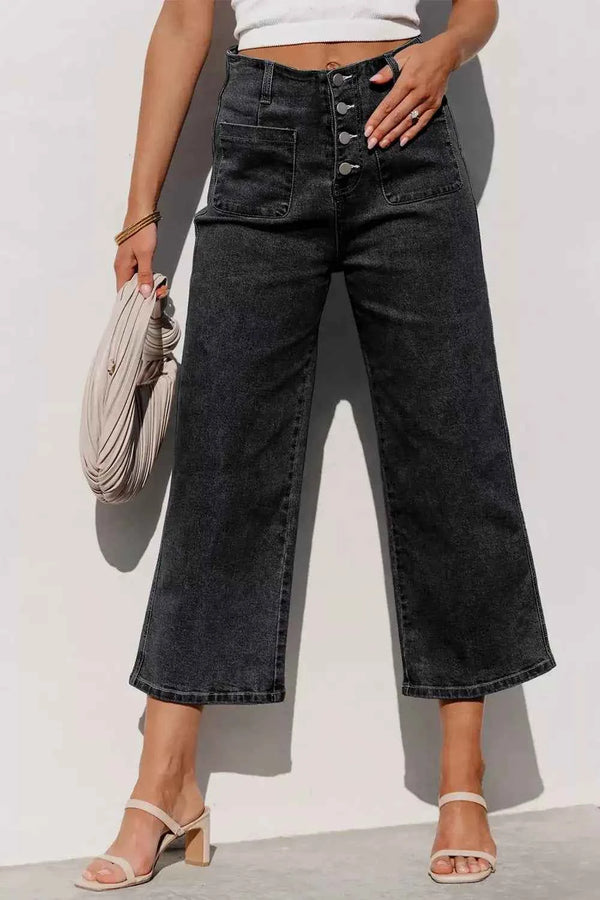 Wide-leg high-waisted jeans — additional view 3