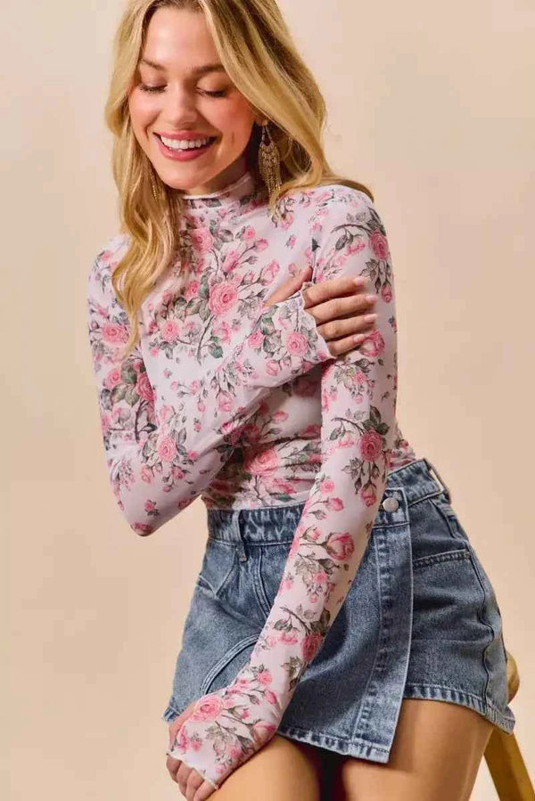 Sheer floral layering top — additional view 7