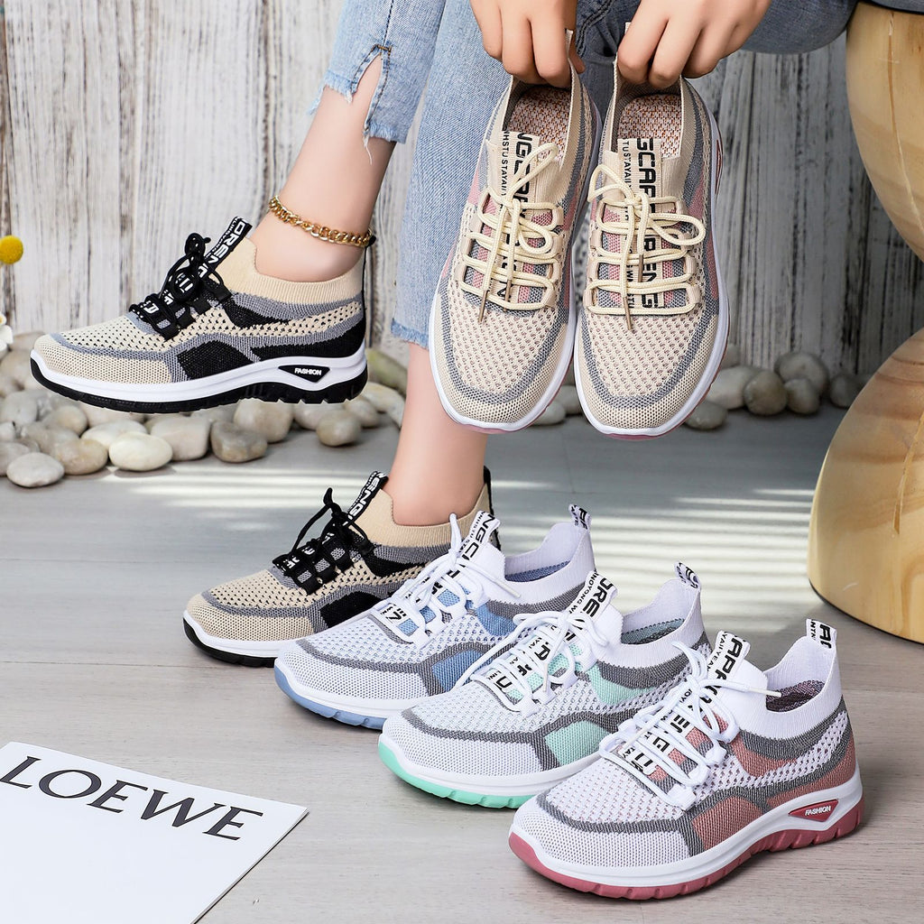 Women's Mesh Lace-Up Lightweight Sneakers-Splashis