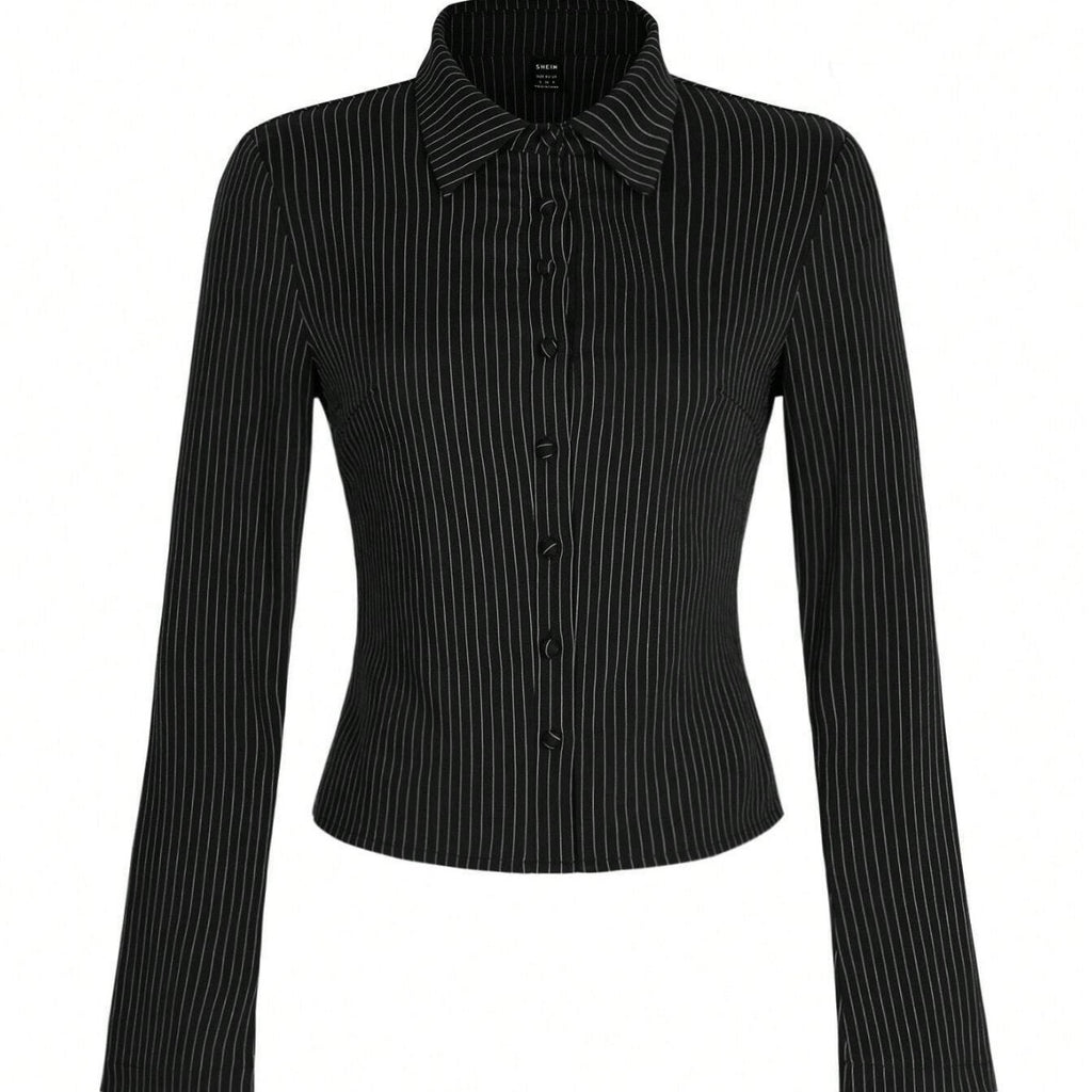 Product detail photo of Striped V Neck Long Sleeve Top, Women’s Top, everyday style, striped v neck long sleeve top