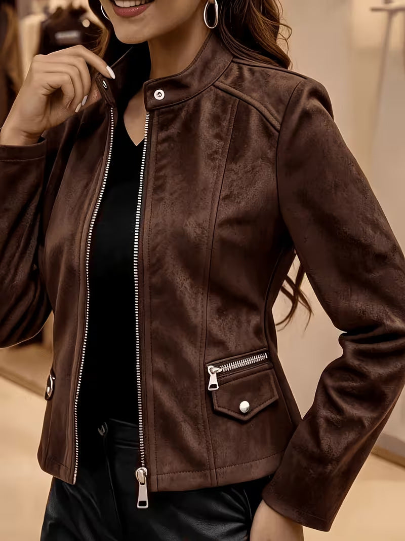 Retro metal-zip cardigan jacket for women, image 8