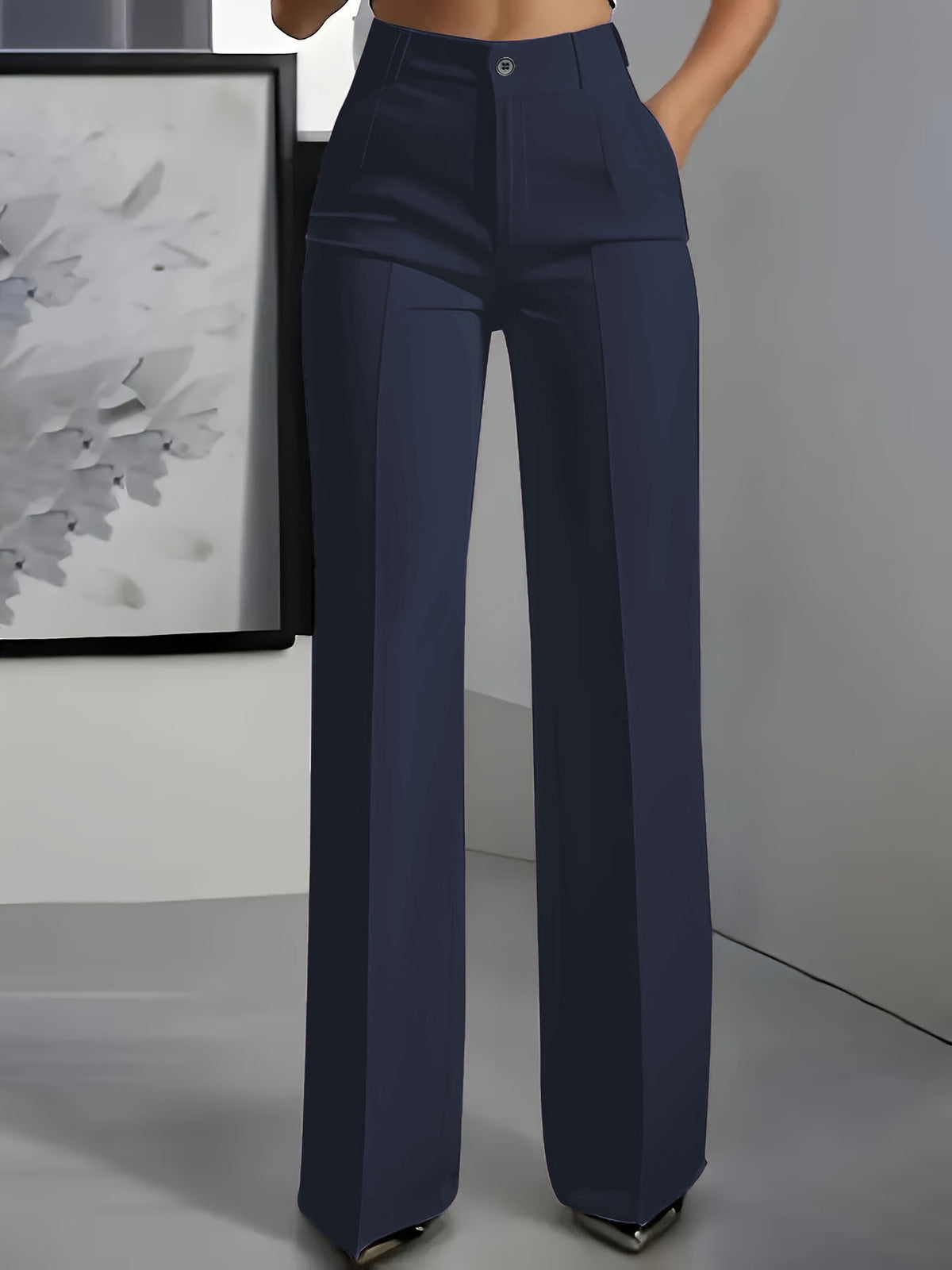 White minimalist polyester pants product image