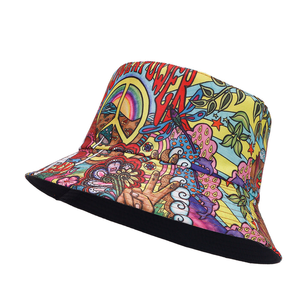 Reversible Graffiti Print Bucket Hat-Splashis, alternate view 5