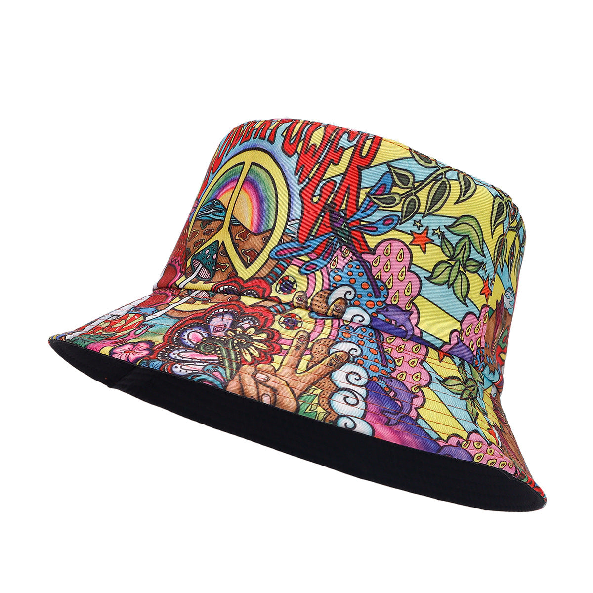 Reversible Graffiti Print Bucket Hat-Splashis, alternate view 5