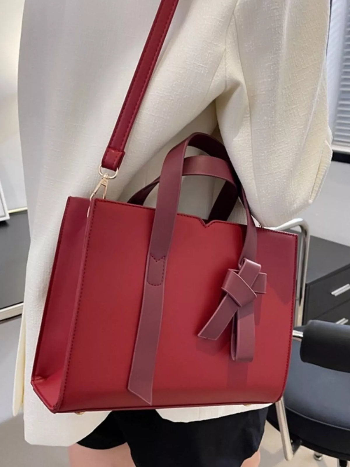 Faux Leather Tote Bag, product view 8