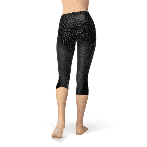 Carbon fiber print sports capri leggings — additional view 3