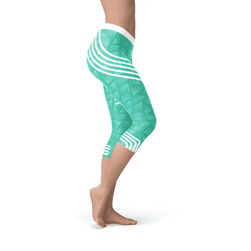 Turquoise sports capri leggings — additional view 2
